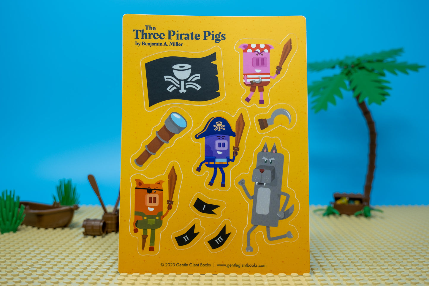 Three Pirate Pigs Sticker Sheet (10 individual stickers)